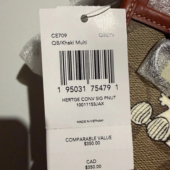 Coach X Peanuts Heritage Convertible Crossbody with Snoopy and Woodstock - Picture 9 of 10